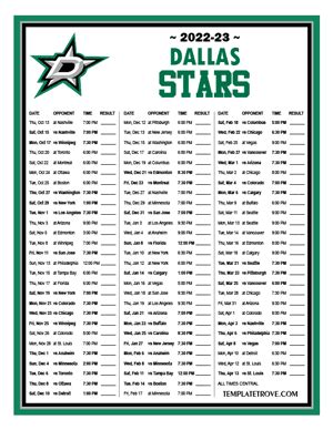 dallas stars schedule 2022-23 printable